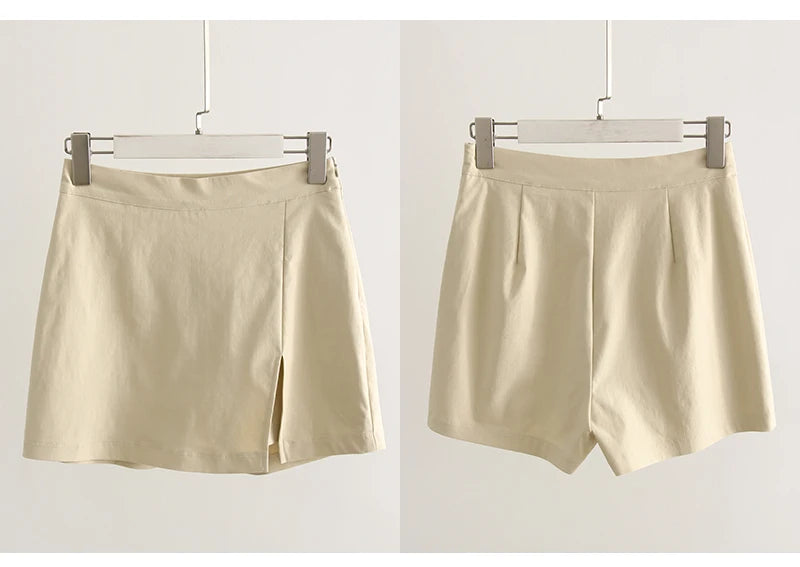 Minifalda-Short de Oficina | Cremallera y Cintura Alta