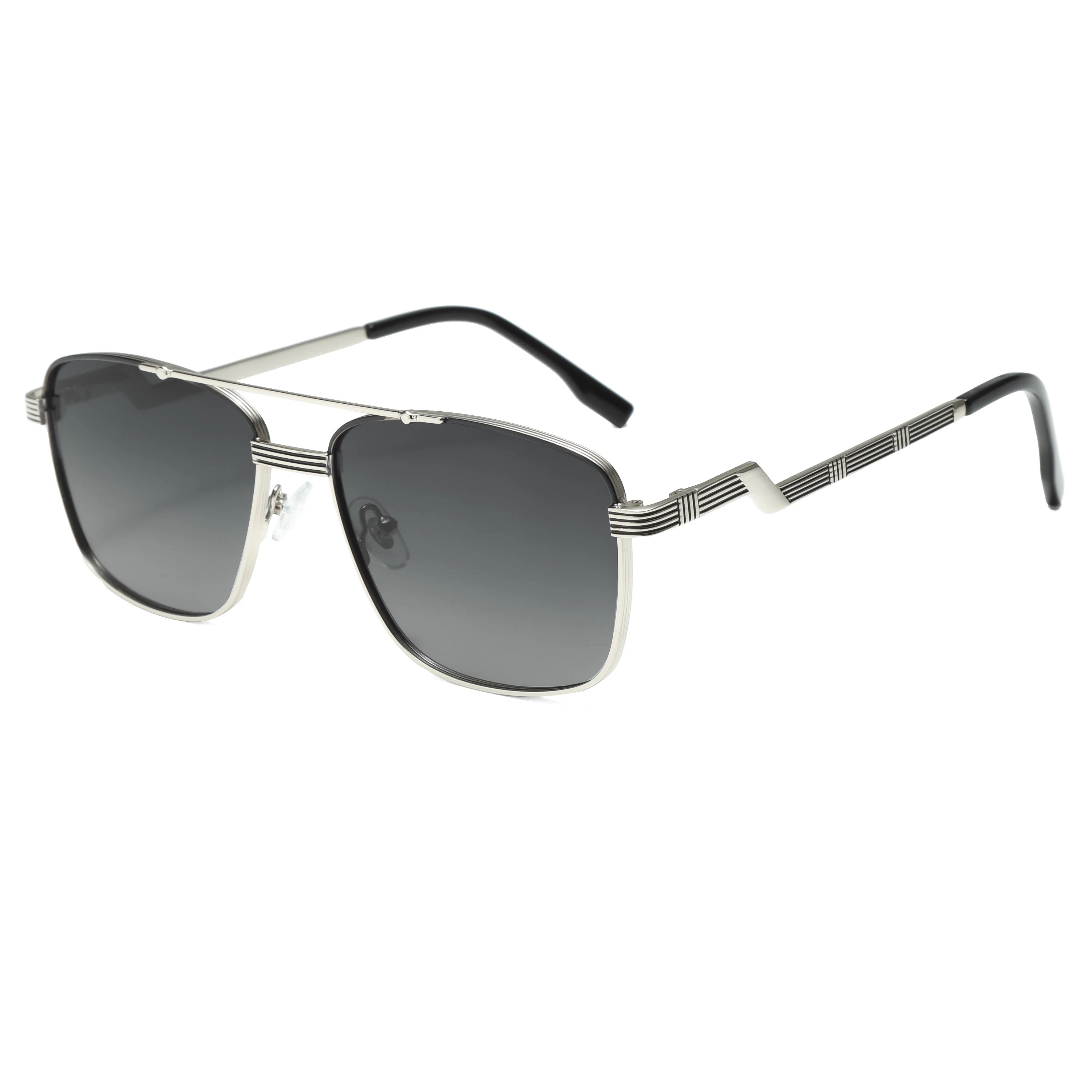 Gafas de Sol CATERSIDE Polarizadas | Lentes Planas y Doble Puente | Montura Metal | UV400