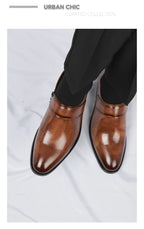 Zapatos Formales Morados Hombre | Charol Punta Estrecha Sin Cordones Cómodos Negocios