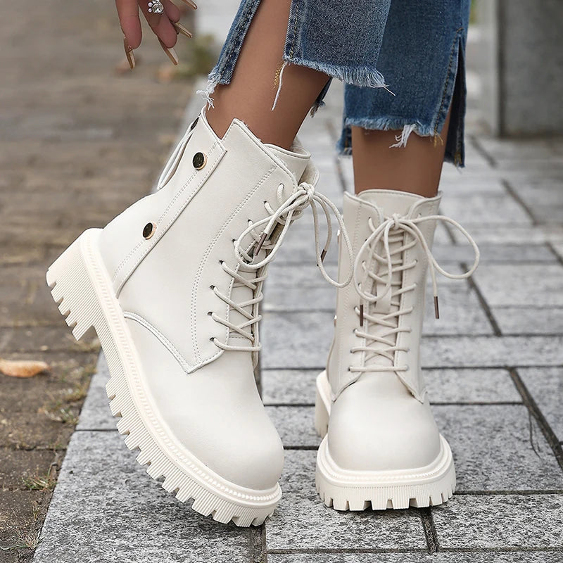 Botines Punk Góticos | Suela Gruesa | Cordones | Mujer