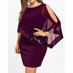 Vestido de Fiesta | Talla Grande | Lentejuelas y Hombros Descubiertos