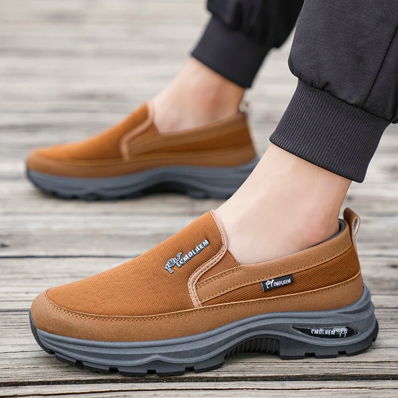 Mocasines Lona Hombre 2025 ∣ Sin Cordones ∣ Suela Gruesa Ligera