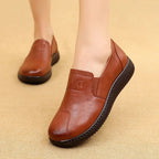 Mocasines Retro Marrones con Cuña | Cuero | Bailarinas Oxford | Talla Grande