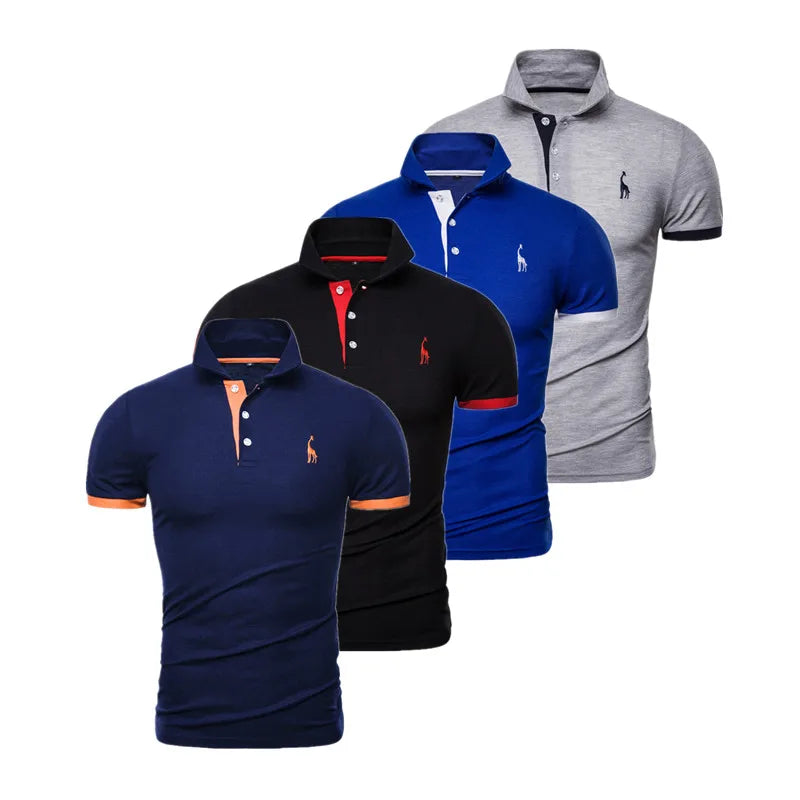 Set de 4 Polos Bordados Hombre | Manga Corta Ajustados | Tallas XS-5XL | Tico Trendy