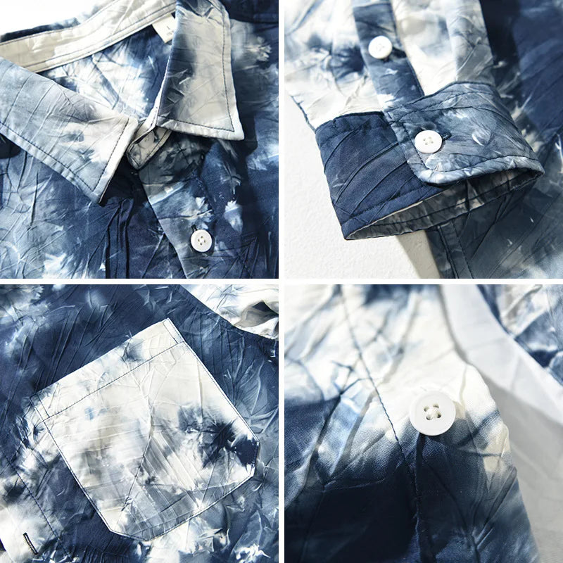 Camisa Casual Hombre | Estampado Único | Manga Larga | Poliéster | Ticotrendy Costa Rica