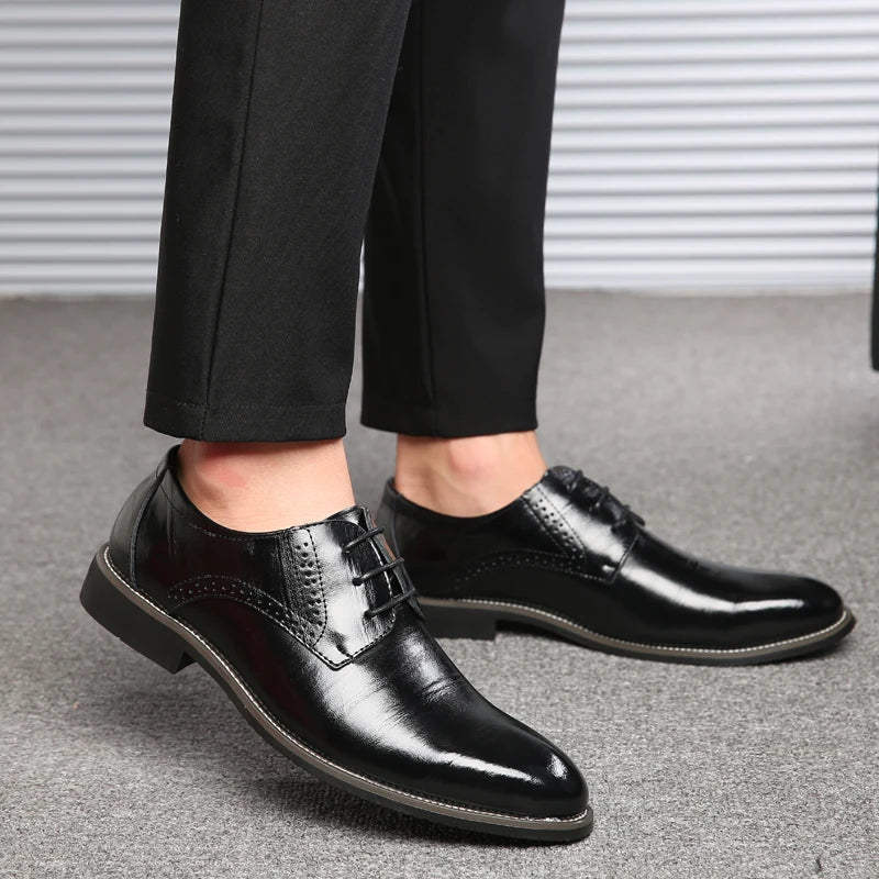 Zapatos Oxford de Cuero para Hombre | Nueva Suela Antideslizante | Ideal para Negocios y Bodas | Ticotrendy
