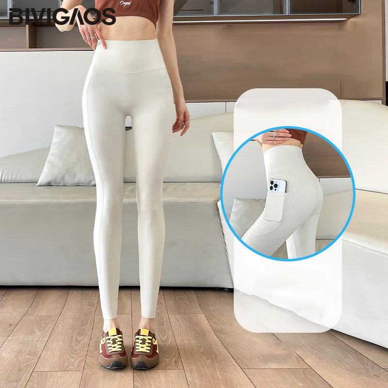 Leggings Piel Tiburón Bolsillo | Push Up Cintura Alta | Fitness Yoga Correr P-O | Ticotrendy