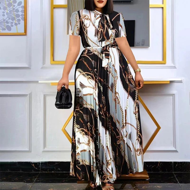 Vestido de Fiesta | Talla Grande | Estampado y Cintura para Recoger