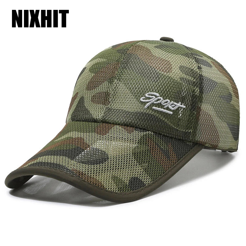 Gorra de Béisbol con Visera Larga y Malla Transpirable