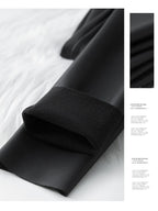 Leggings PU Cuero Invierno | Lana Fina Sexy Ajustado | Cintura Alta Elástico Cálido