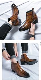 Zapatos Formales Hombre Ticotrendy Piel Dividida Boda Cómodos Con Cremallera | Punta Puntiaguda