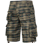 Pantalones Cortos Cargo a Cuadros | Algodón | Tallas Grandes | Playa y Natación | Ticotrendy