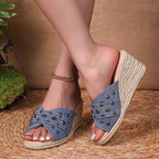 Sandalias Cuña Gruesa Mezclilla Plataforma Alta | Calzado Casual Tendencia Pura Vida