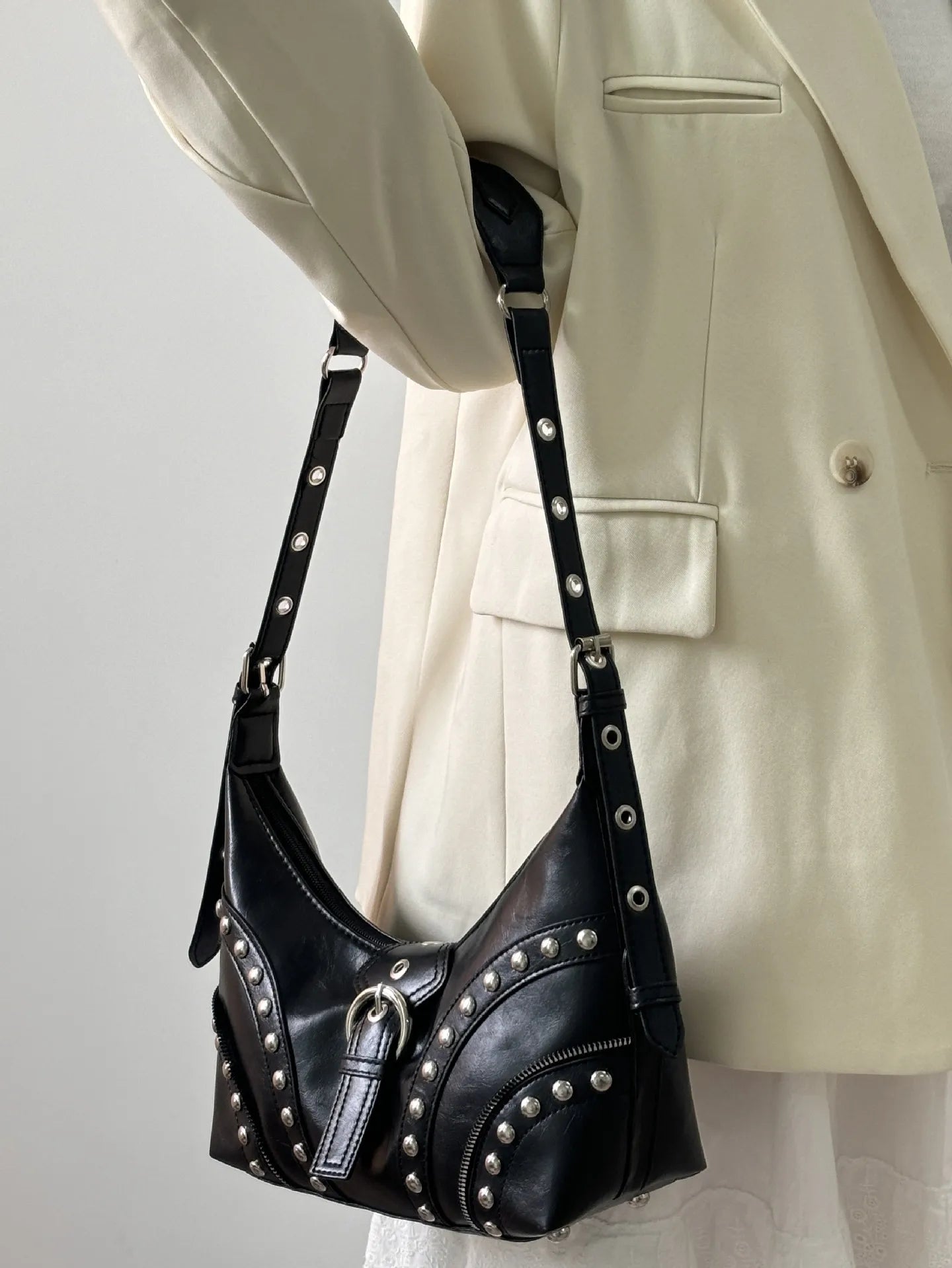 Bolso Gótico Punk Mujer Remaches PU Moda Y2K
