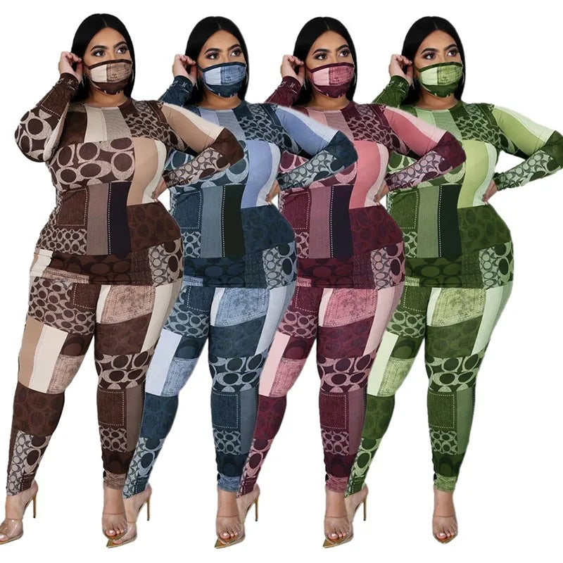 Conjunto de ropa de talla grande para correr, chándal de 2 piezas, Top elástico y pantalones, traje a juego, venta al por mayor, Dropshipping