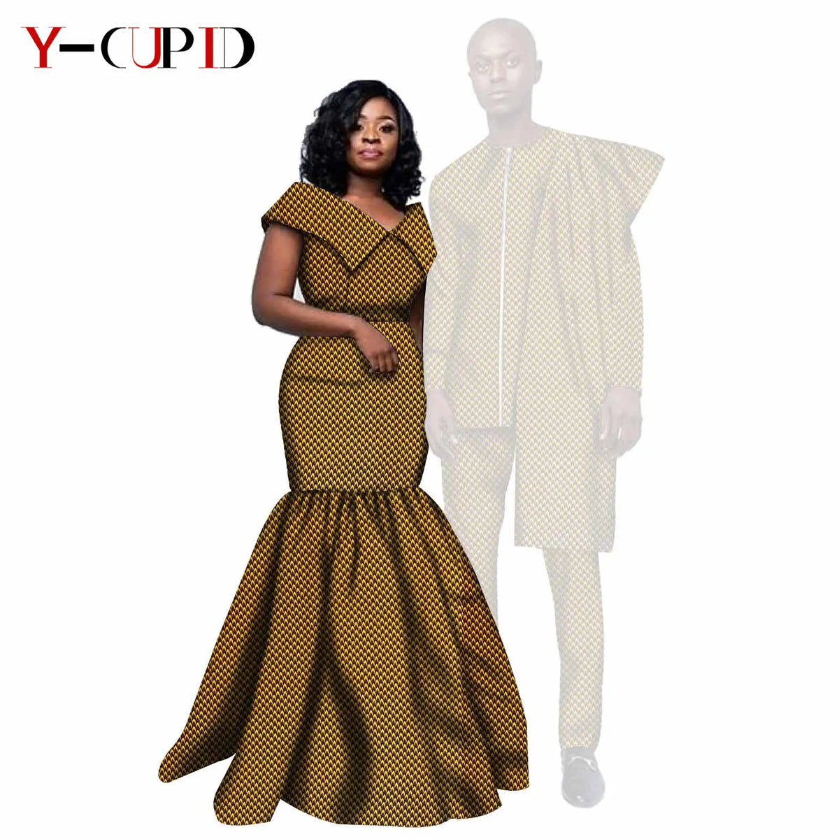 Vestido Africano Top Pantalón Irregular Pareja | Bazin Riche | Tallas XS-6XL | Tico Trendy
