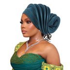 Turbante Africano Listo para Usar, Gele para Boda