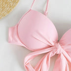 Conjunto de Bikini 3 Piezas con Falda - Top con Nudo y Bottom de Tiro Alto