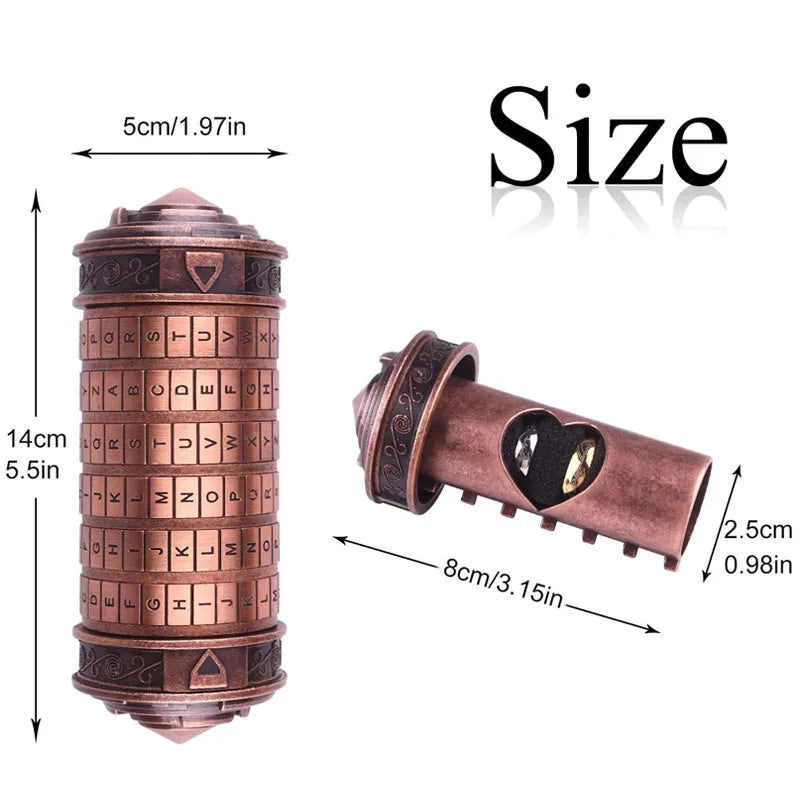 Cerradura de código Cryptex Da Vinci con compartimento oculto para anillos de dinero, joyería, regalos sorpresa románticos creativos interesantes
