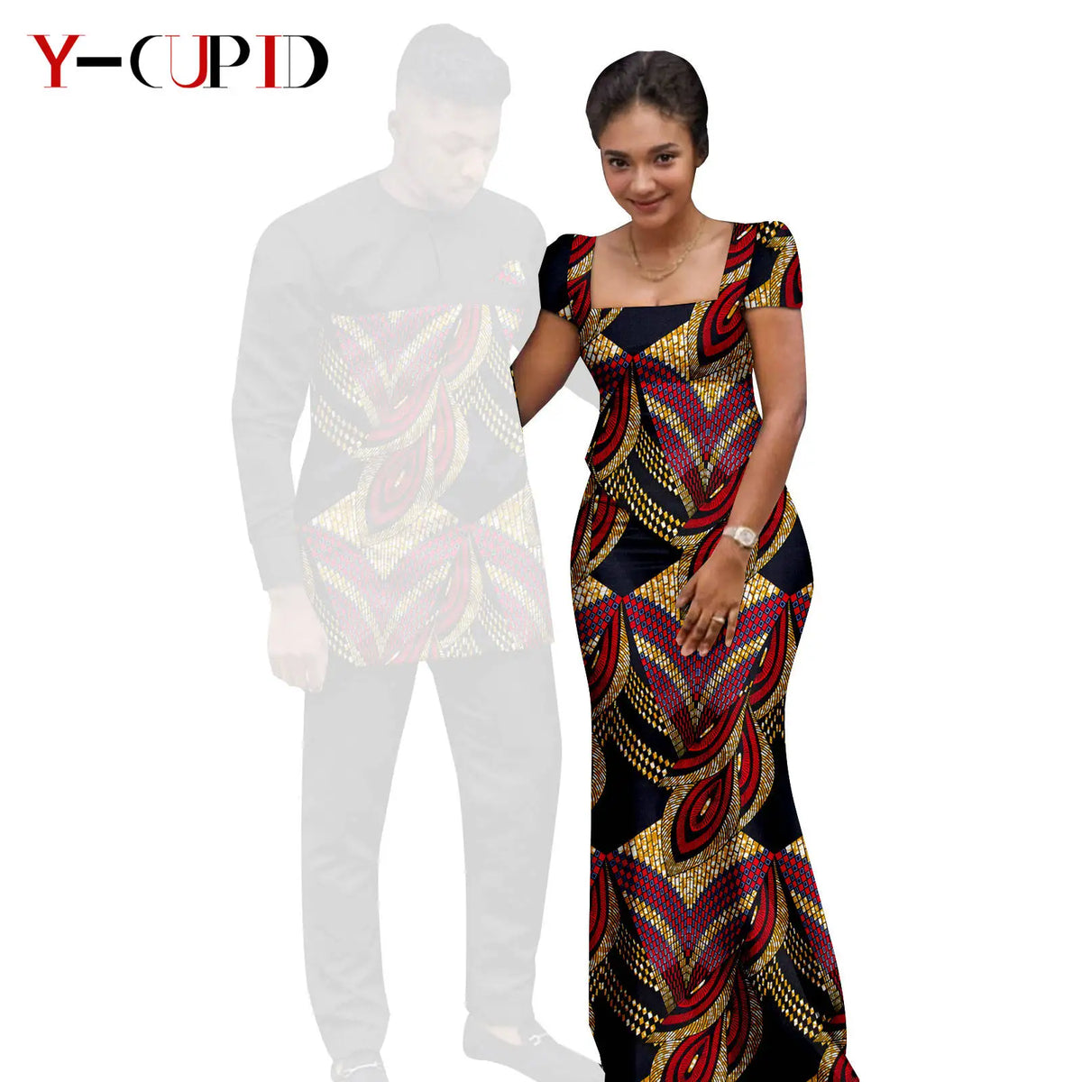 Conjunto Falda y Top Africano Bazin Riche Pareja | Top y Pantalón | Tallas XS-6XL | Tico Trendy