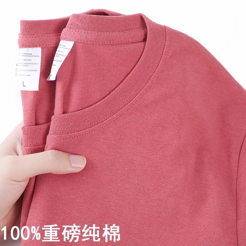 Camiseta Algodón 100% Coreana Cuello Redondo | Estilo Casual Fresco Unisex M-4XL