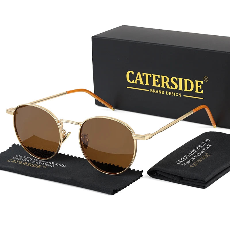 Gafas de Sol CATERSIDE Polarizadas | Redondas Retro | Montura Metal Punk