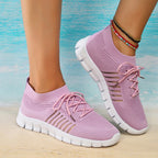 Zapatillas de Punto Transpirables | Plataforma | Suela Blanda | Talla Grande | Verano