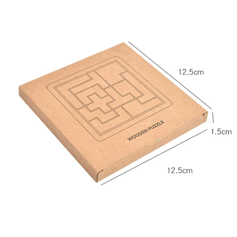 Rompecabezas de bloques rusos de nogal, rompecabezas de madera 3D Tangram IQ, entrenamiento lógico, rompecabezas, juguetes educativos Montessori, juegos de aprendizaje