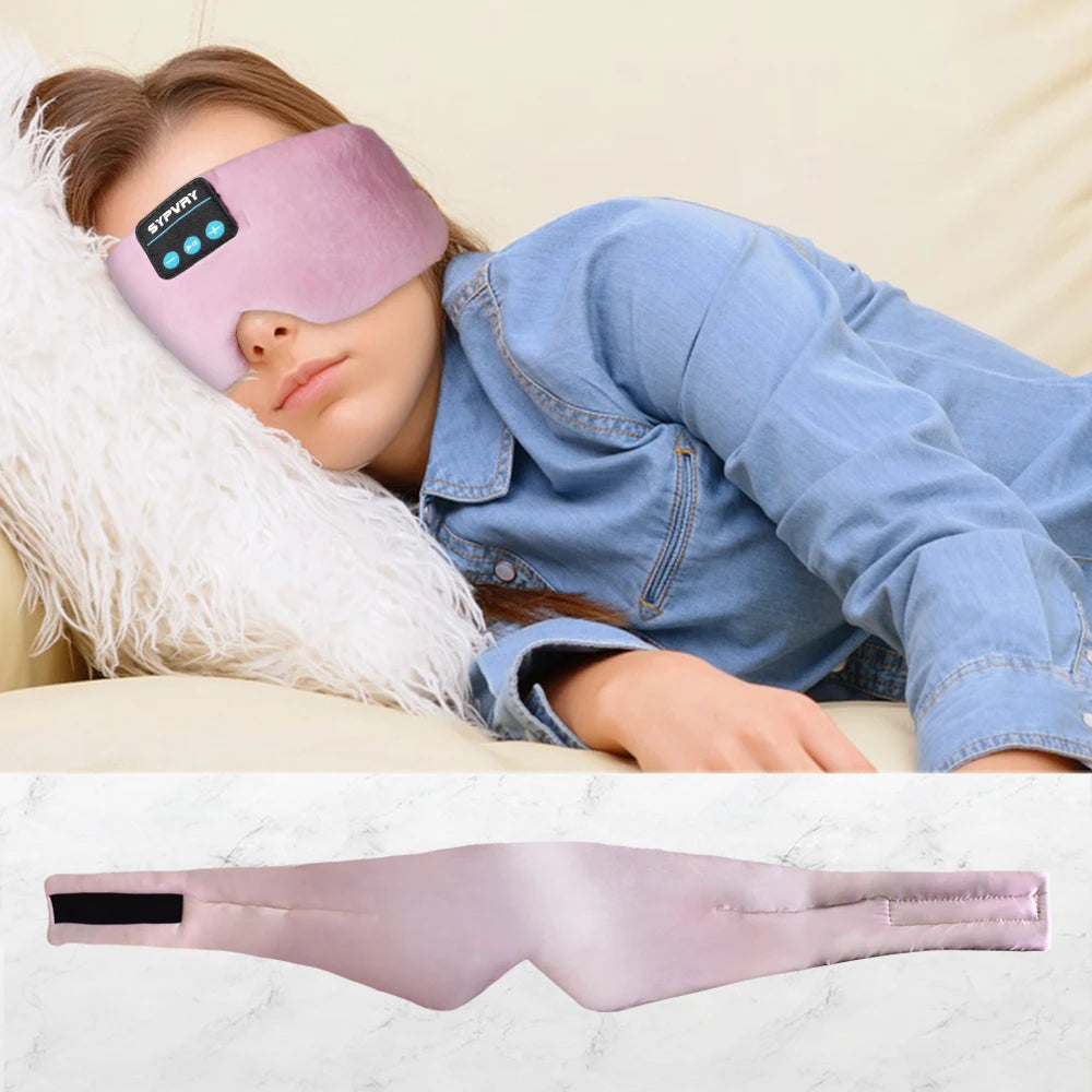 Auriculares para dormir Máscara de ojos Bluetooth para mujeres y hombres, máscaras opacas de música inalámbrica para personas mayores, regalo de viaje para el insomnio