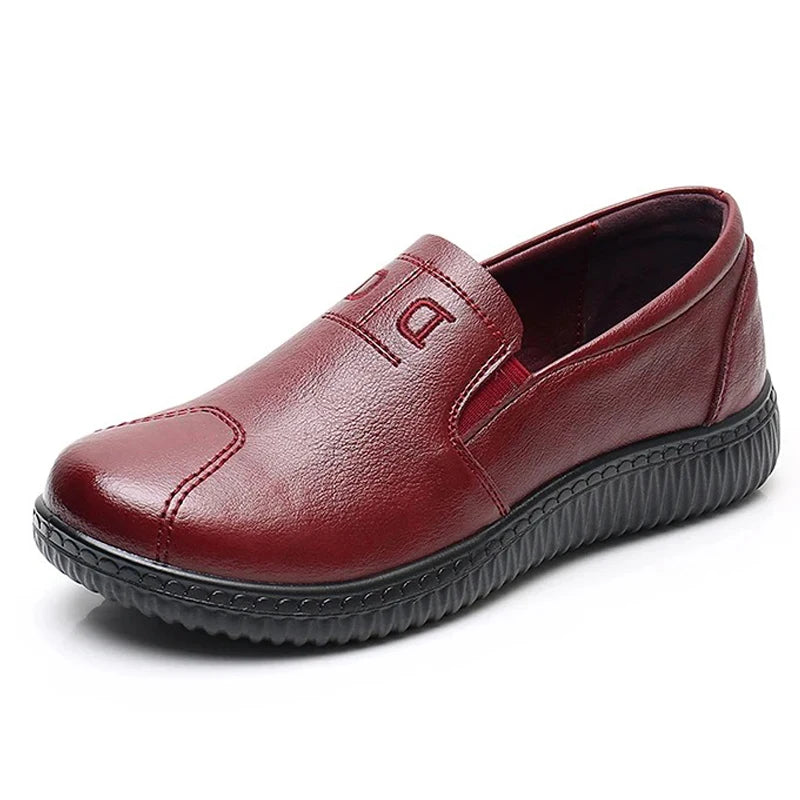 Mocasines Retro Marrones con Cuña | Cuero | Bailarinas Oxford | Talla Grande
