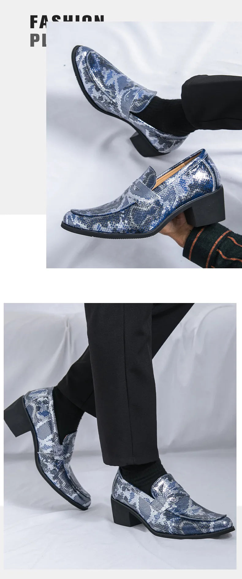 Zapatos Oxford Hombre Ticotrendy Piel Dividida Estampado Animal Sin Cordones | Elegantes