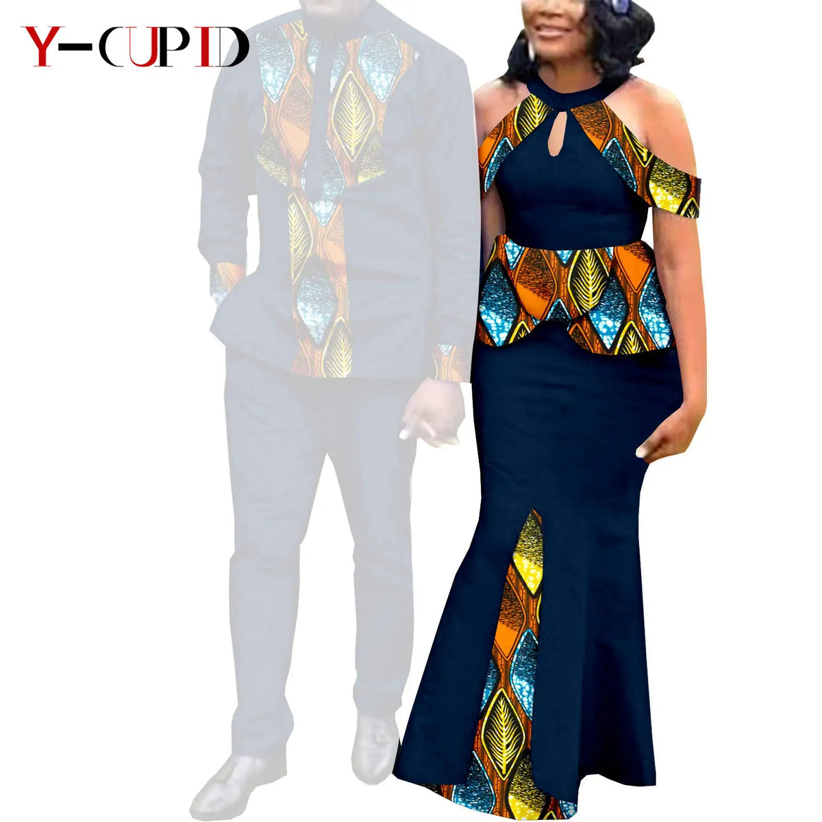Vestido Africano Estampado Sirena Pareja | Camisa y Pantalón | Tallas S-6XL | Tico Trendy