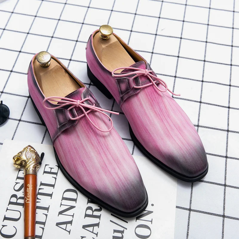 Zapatos Vestir Rosados Hombre Oxford Elegantes Casuales Banquete Boda | Talla 48