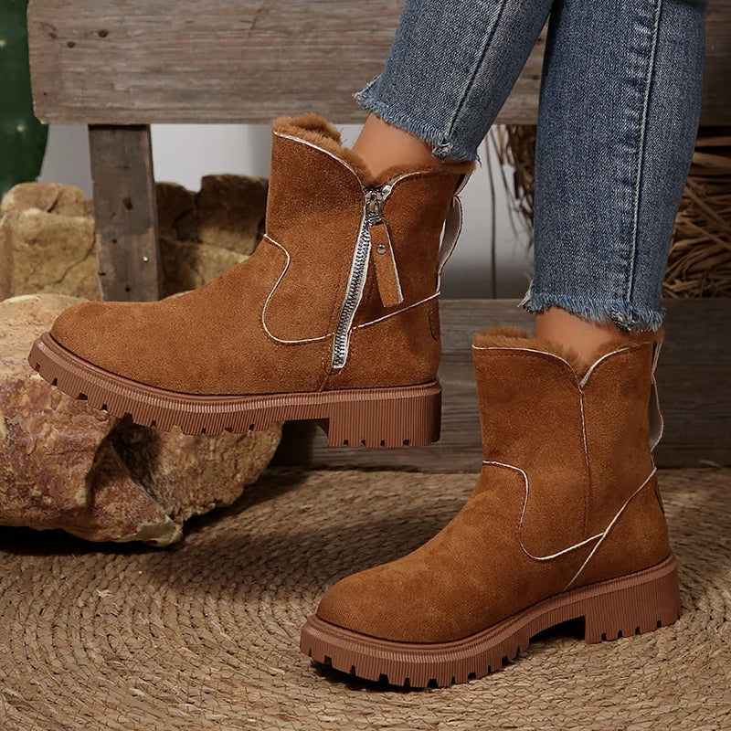 Comodidad con Estilo: Botas de Plataforma con Forro de Gamuza