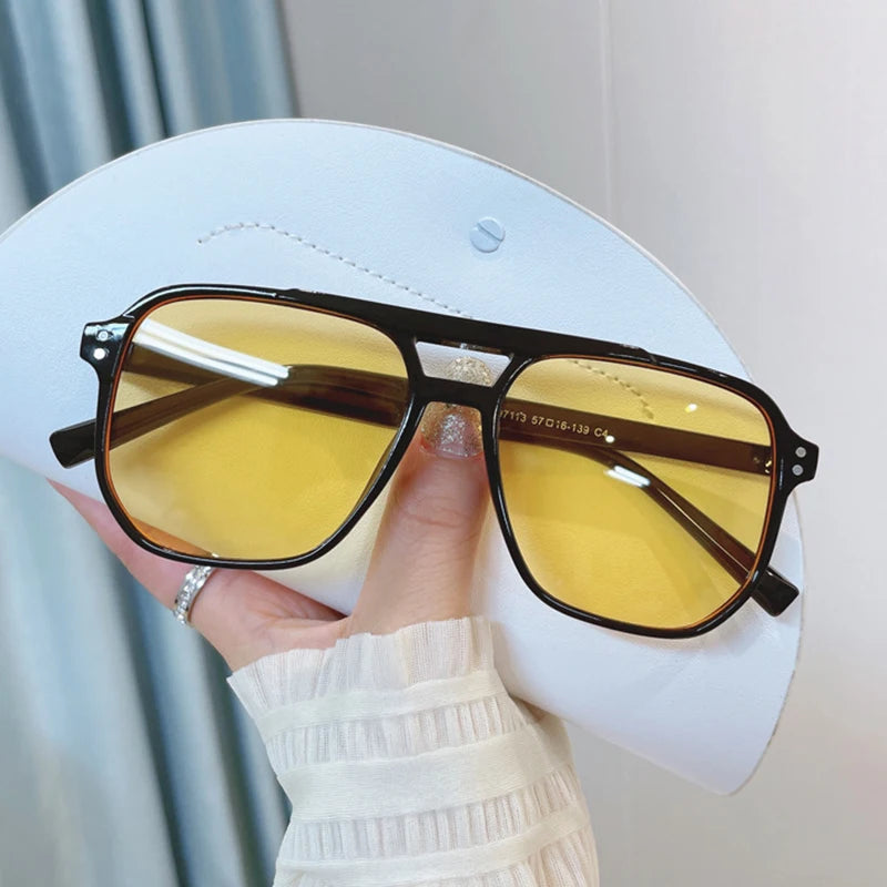 Gafas de Sol Clásicas Piloto Vintage Grandes Doble Haz