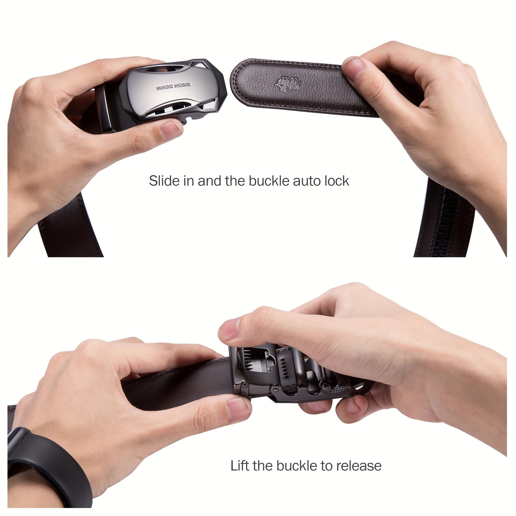 Luxury Brand Business Belt Men Top Quality Genuine Leather Waist Strap Black Male Simple Automatic Buckle Jeans Belts for Men