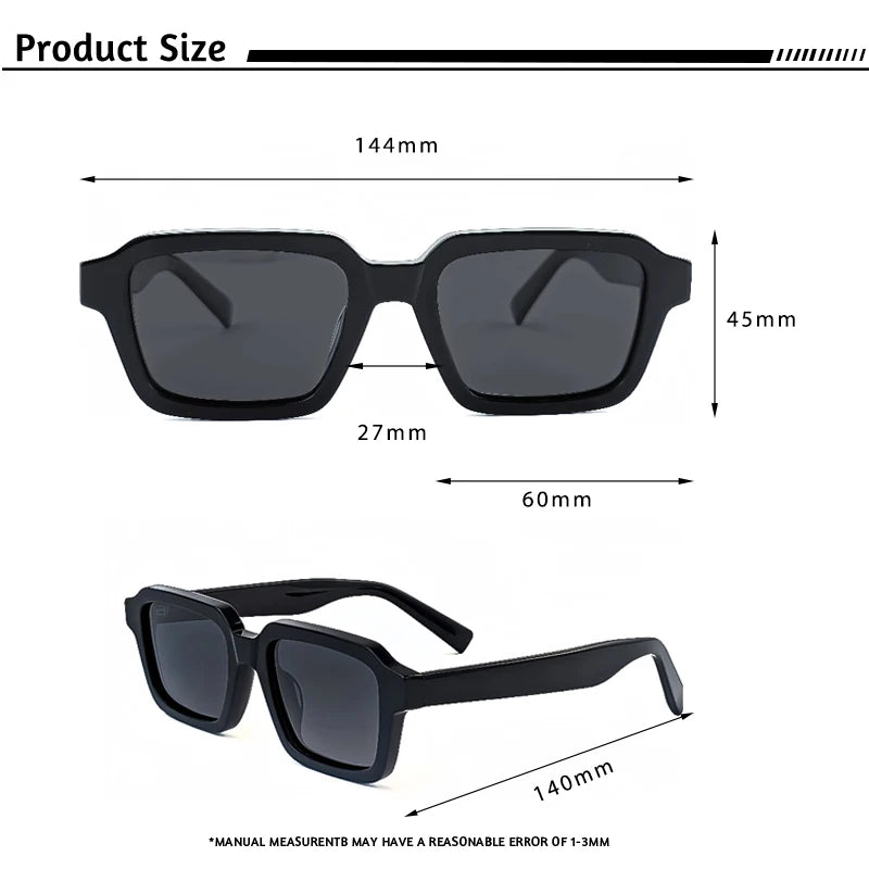 Gafas de Sol Polarizadas Caterside | Retro Cuadradas | Montura de Acetato | Unisex