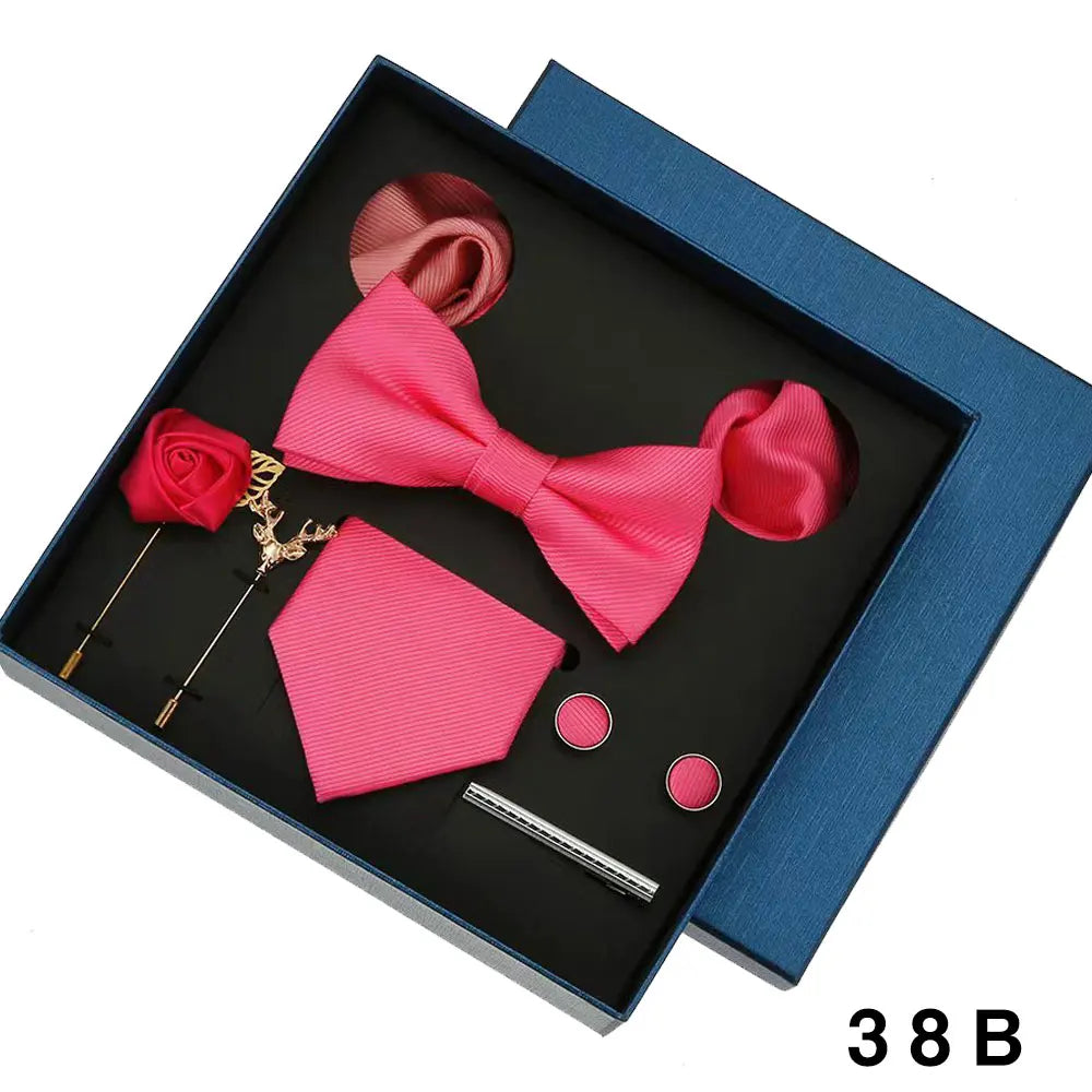 Set Corbata Pañuelo Gemelos Elegancia Formal Estilo Tico Regalo