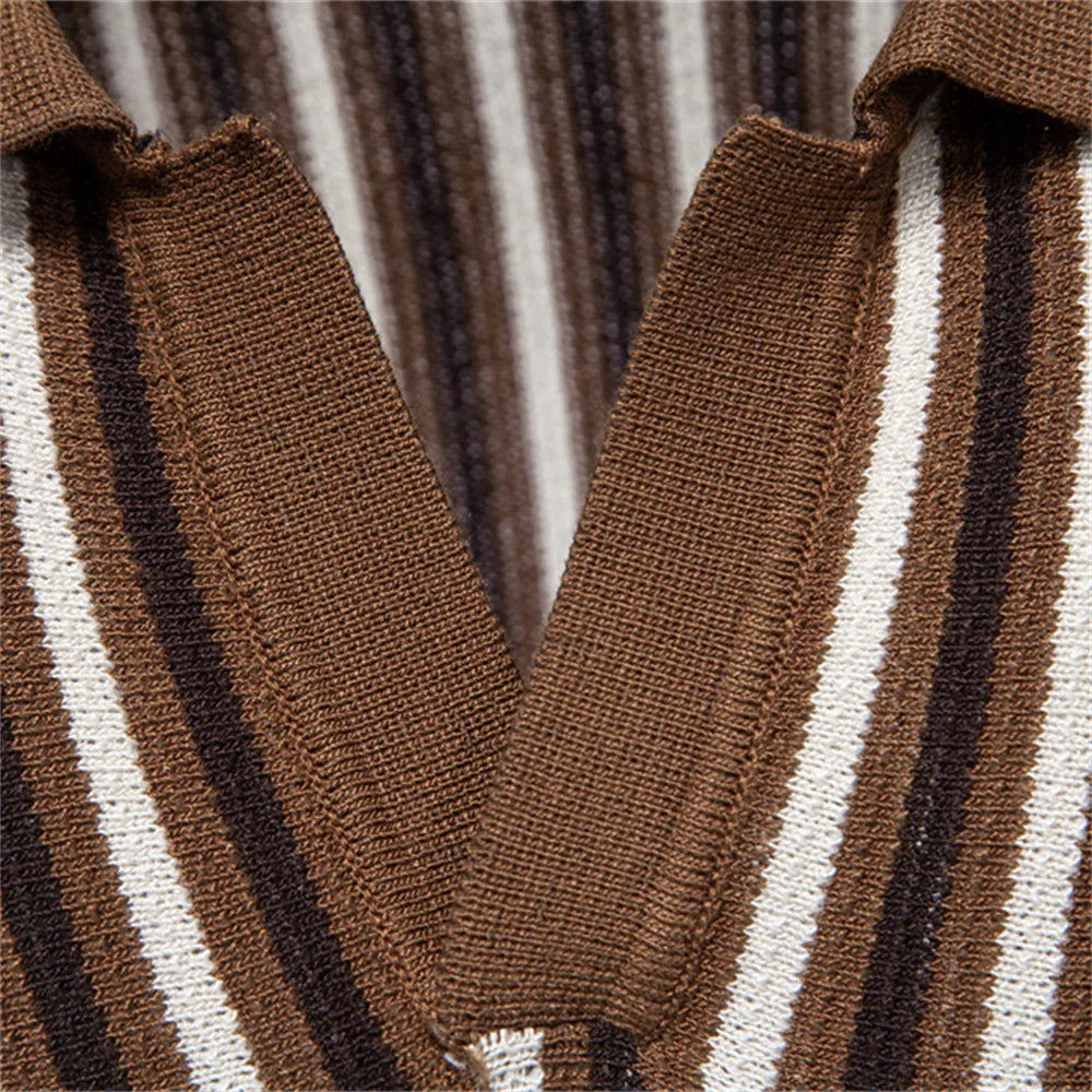 Polo Verano Rayas Tela Fresca Hombre | Manga Corta Transpirable | Tallas S-XXL | Tico Trendy