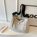 Bolso De Hombro Retro Mujer Lona Grande Casual Universitaria
