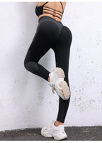 Pantalones Yoga sin Costuras para Mujer | Contraste de Color y Cintura Alta | Secado Rápido para Correr | Tico Trendy