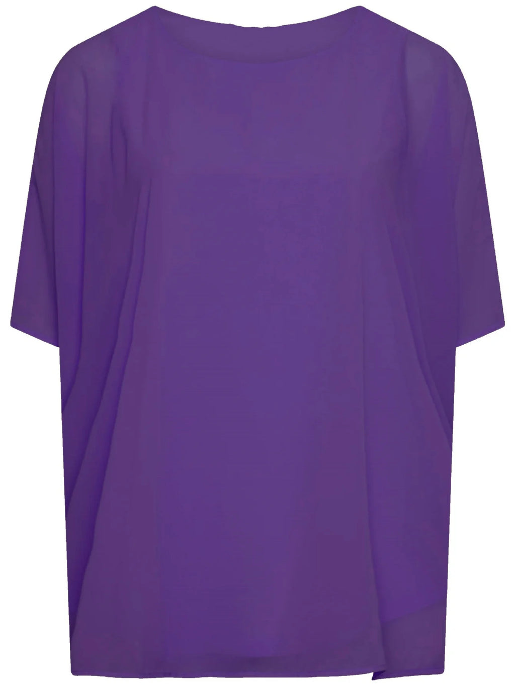 Blusa de chifón con manga de murciélago para verano, camisa elegante con cuello redondo, estilo informal, 8XL talla grande, para mujer