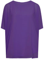 Blusa de chifón con manga de murciélago para verano, camisa elegante con cuello redondo, estilo informal, 8XL talla grande, para mujer