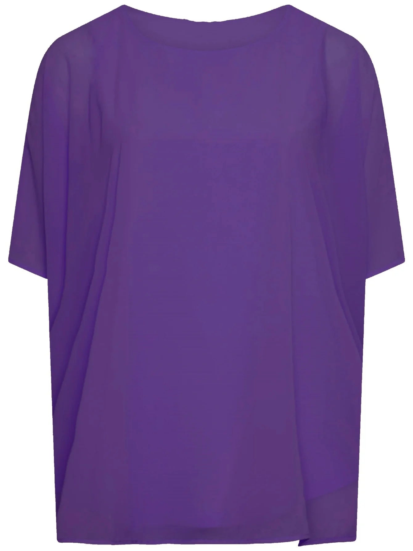 Blusa de chifón con manga de murciélago para verano, camisa elegante con cuello redondo, estilo informal, 8XL talla grande, para mujer
