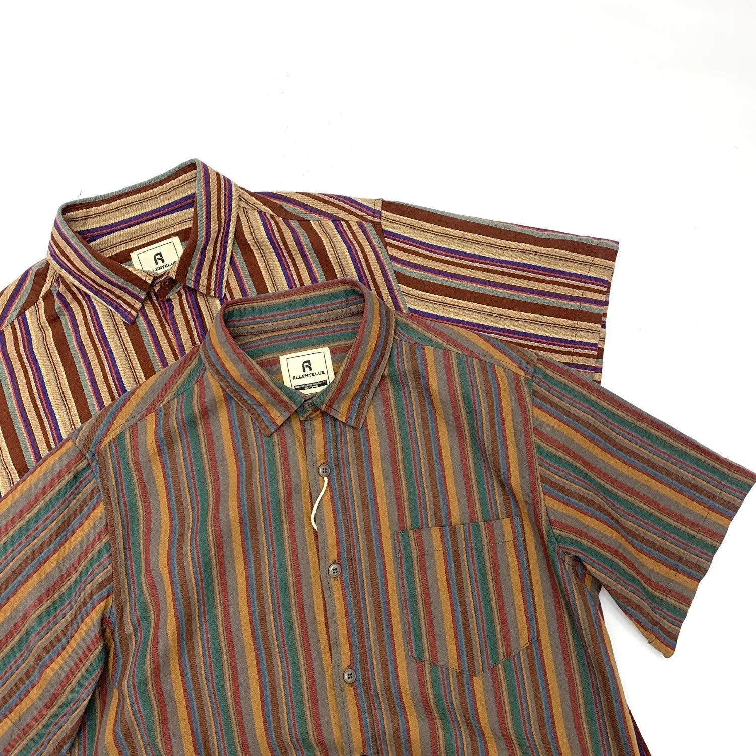 Camisa Vintage Hombre | Rayas Marino | Algodón | Manga Corta | Ticotrendy Costa Rica