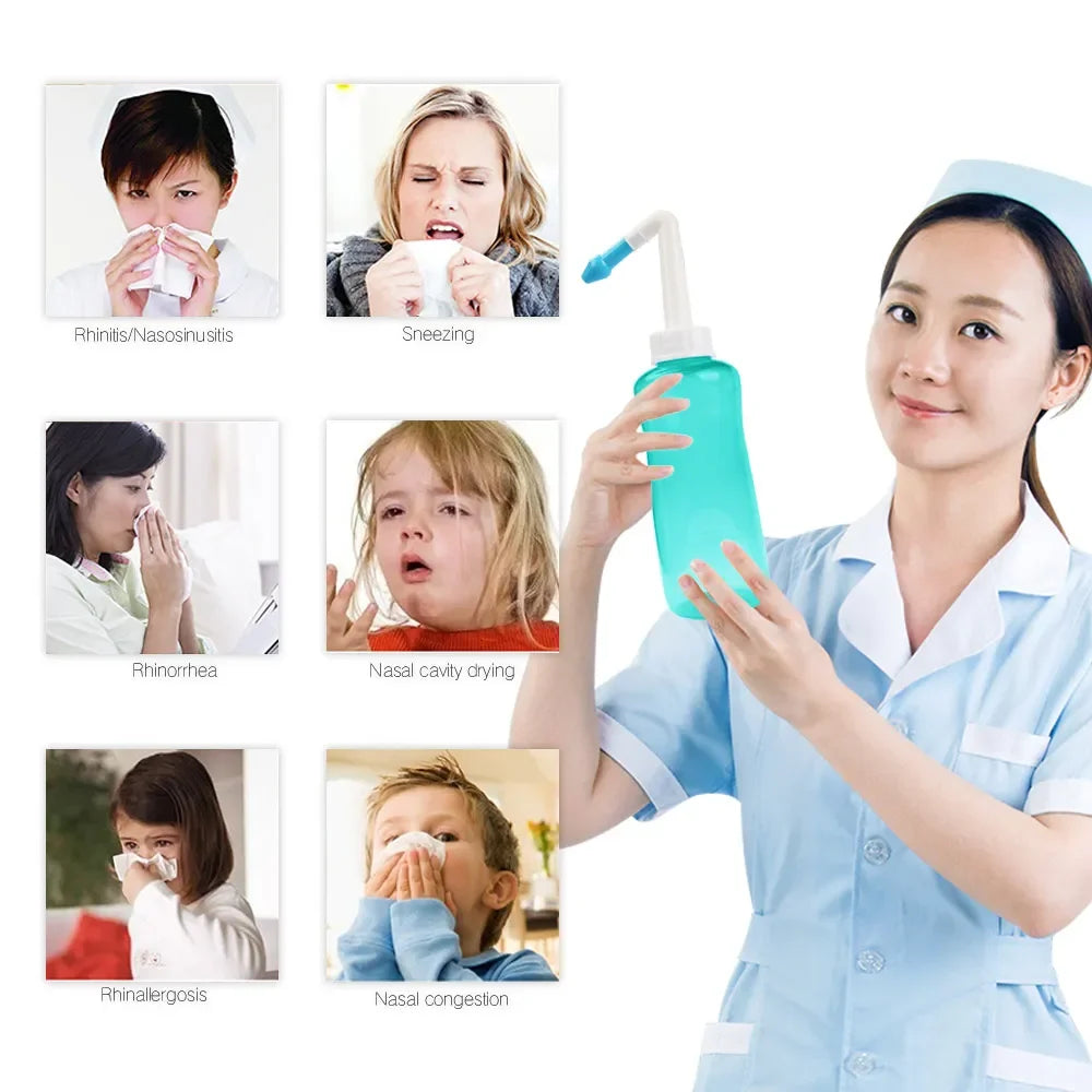 Lavador Nasal Neti Pot | Limpieza Vías Respiratorias Para Adultos Y Niños | Tratamiento Rinitis