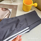 Leggings Piel Tiburón Raya Lateral | Cintura Alta Ajustado Casual | Mallas Deportivas PV | Ticotrendy