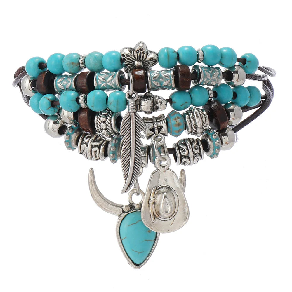 Pulseras de Cuero para Hombre y Mujer |  Hojas y Plumas  |  Dijes de Animales