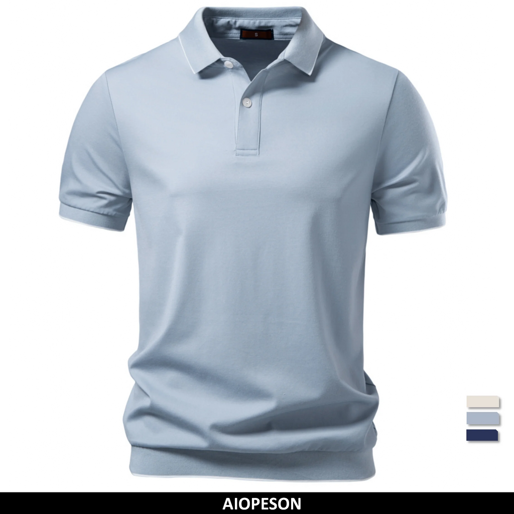 Polo Tencel Premium Color Sólido Hombre | Suave Transpirable | Tallas S-XXL | Tico Trendy