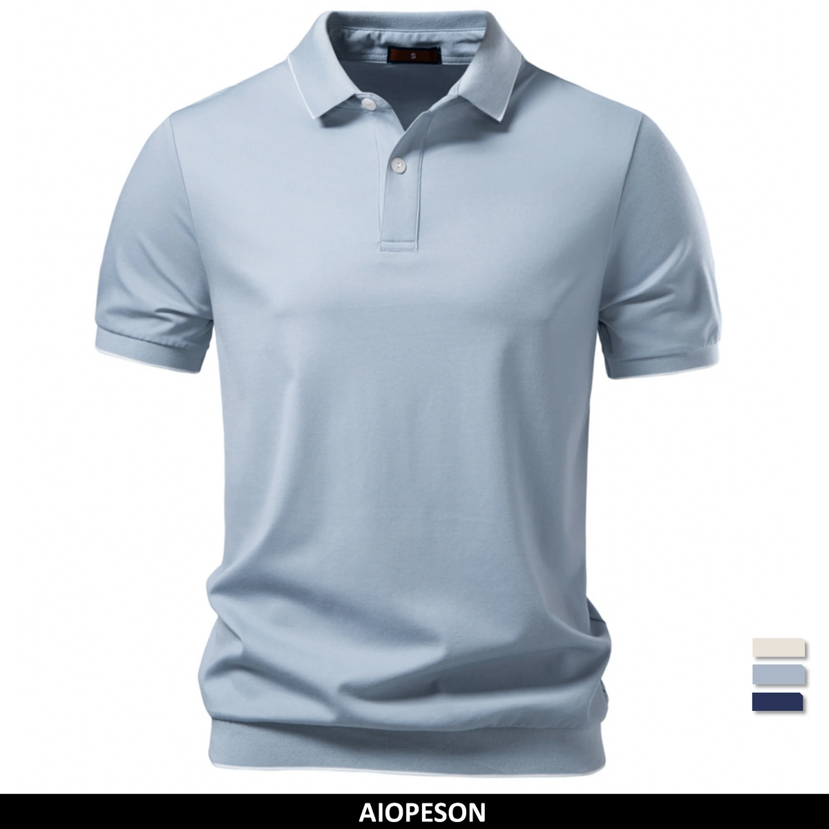 Polo Tencel Premium Color Sólido Hombre | Suave Transpirable | Tallas S-XXL | Tico Trendy